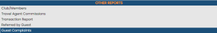 Other Reports section of the Reports Menu with Guest Complaints command selected